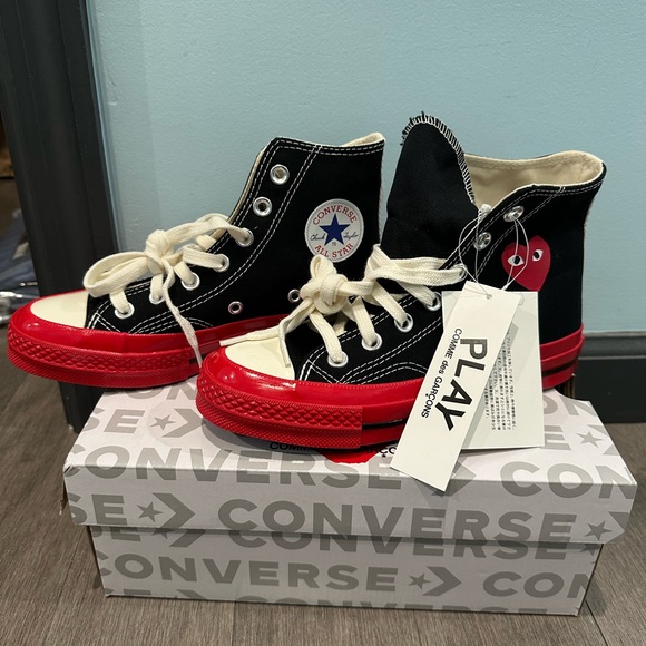 Converse Shoes - COPY - Converse x Comme des Garçons PLAY Chuck 70 Hi Black/Red Men 3 Women 5